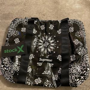 Supreme Bandana Tarp Small Duffle Bag Black